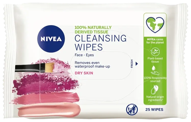 NIVEA 25kpl 3-in-1 Caring Cleansing Wipes puhdistusliinat