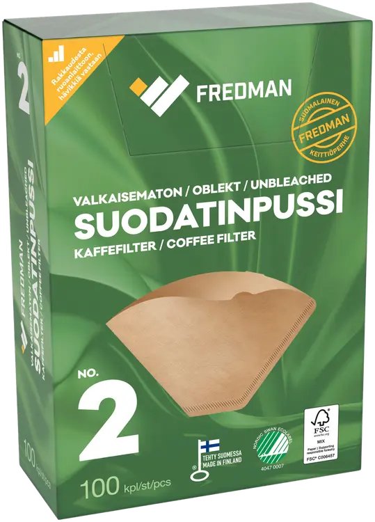Fredman suodatinpussi No 2 valkaisematon 100kpl