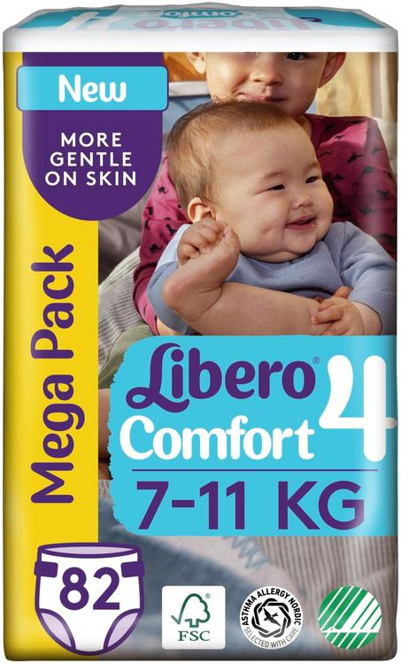 Libero Comfort teippivaippa koko 4, 7-11 kg, 82 kpl