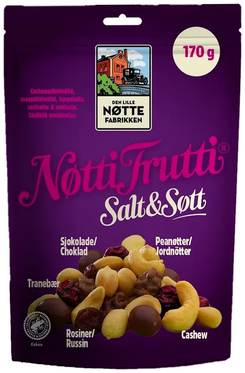 DLN Nøtti Frutti Salt & Søtt pähkinä-hedelmäsekoitus RA 170g