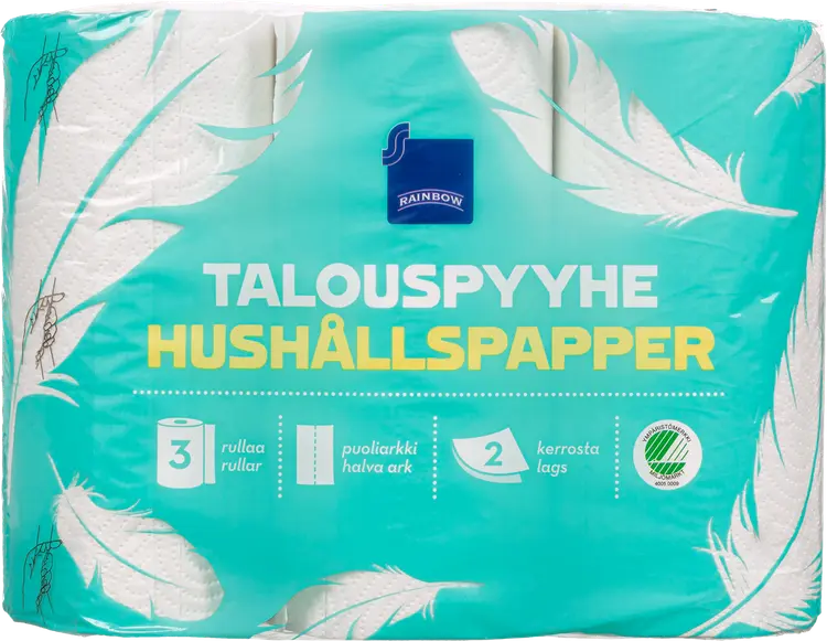 Rainbow puoliarkki talouspyyhe 3 rullaa