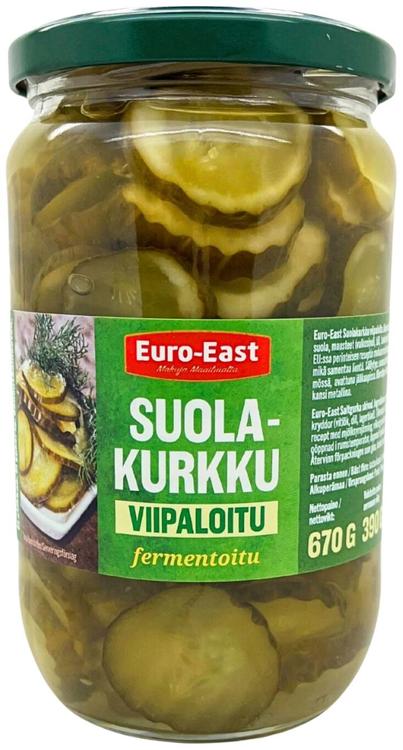 Euro-East suolakurkku viipaloitu 670 g / 390 g