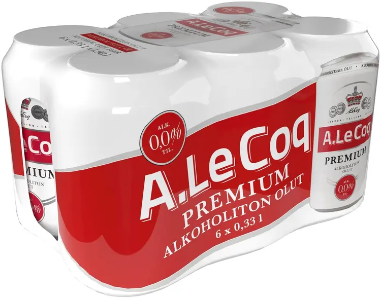 6 x A. Le Coq Alkoholiton 0,0% olut 0,33 l tlk