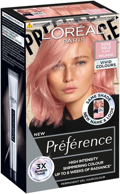 L'Oréal Paris Préférence Vivid Colours Rose Gold intensiivinen kestoväri 1kpl