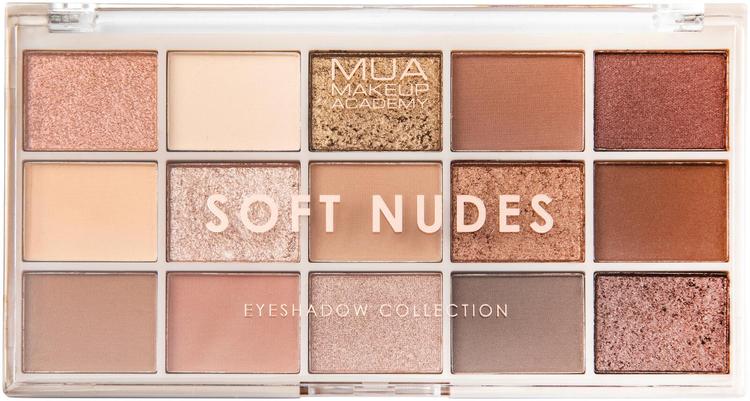 MUA Make Up Academy Eyeshadow Palette 15 shades 12 g Blush Nudes luomiväripaletti