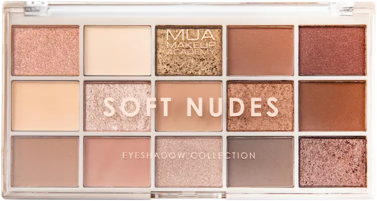 MUA Make Up Academy Eyeshadow Palette 15 shades 12 g Blush Nudes luomiväripaletti