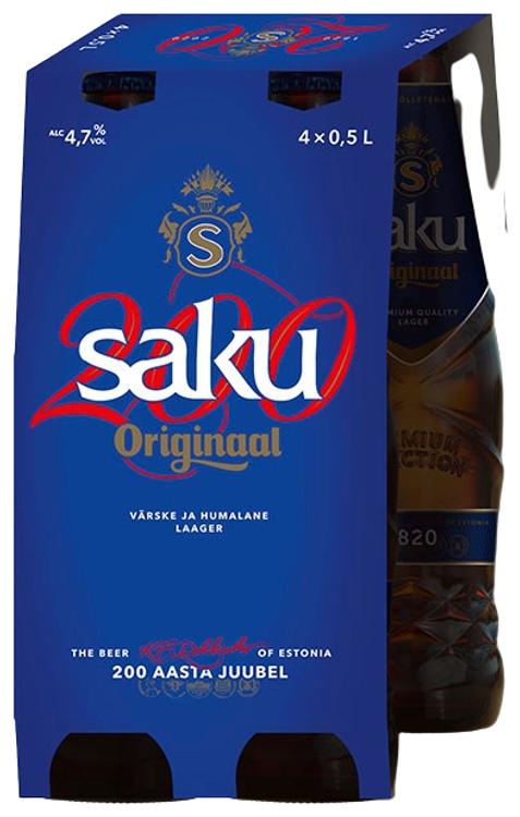 Saku Originaal õlu 4-pakk 2L