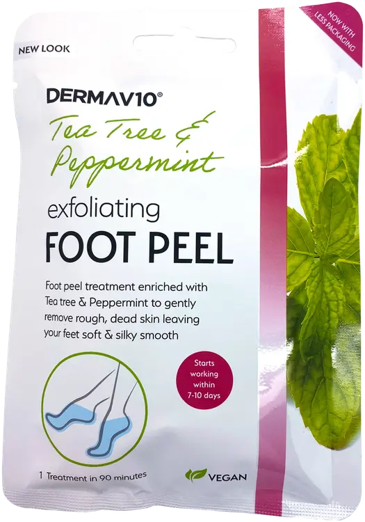 Derma V10 kuoriva jalkanaamio teepuu & piparminttu 1 pari