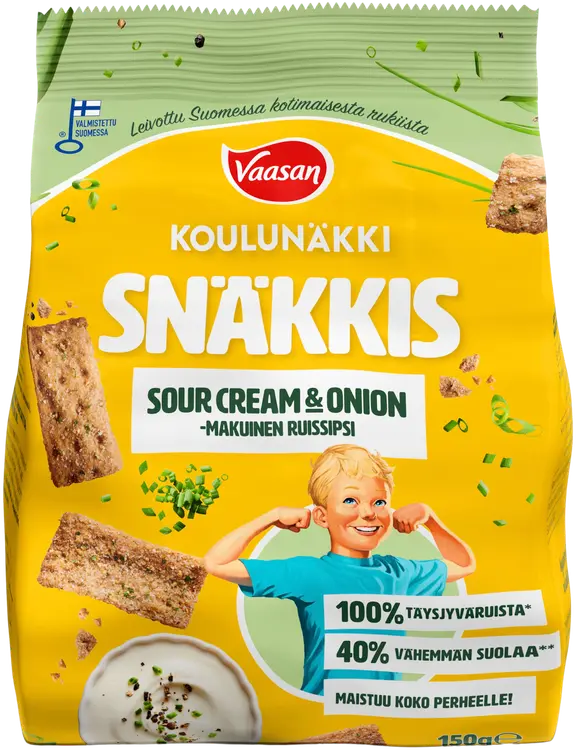 Vaasan Koulunäkki Snäkkis Sourcream & Onion 150g
