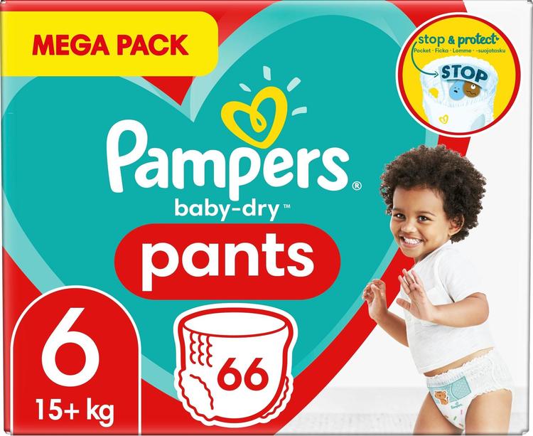 Pampers 66kpl Baby Dry Pants S6 14-19kg housuvaippa