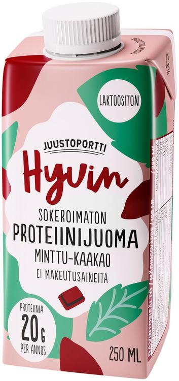 Juustoportti Hyvin proteiinijuoma 250 ml  minttu-kaakao laktoositon