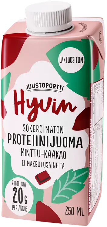Juustoportti Hyvin proteiinijuoma 250 ml minttu-kaakao laktoositon