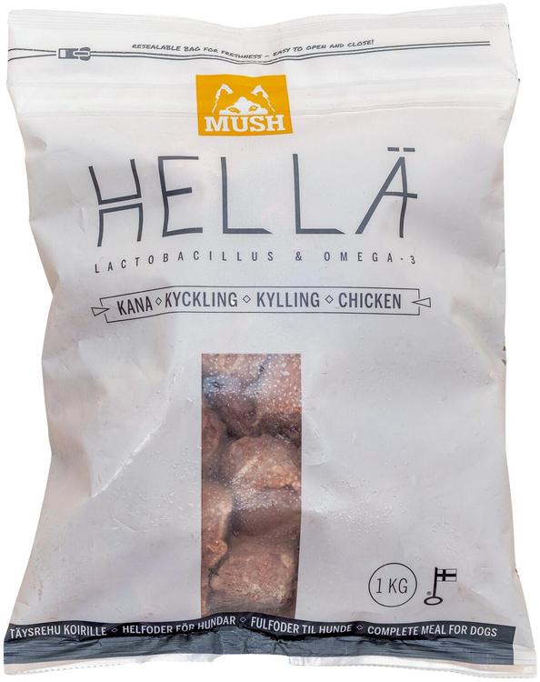 Mush 1kg täysravinto koirille Hellä kana