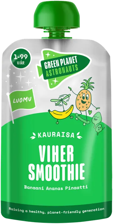 Green Planet Astronauts Luomu Kauraisa Vihersmoothie, 12kk+ 120g