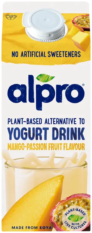 Alpro juotava hapatettu soijavalmiste, mango ja passionhedelmä 750ml