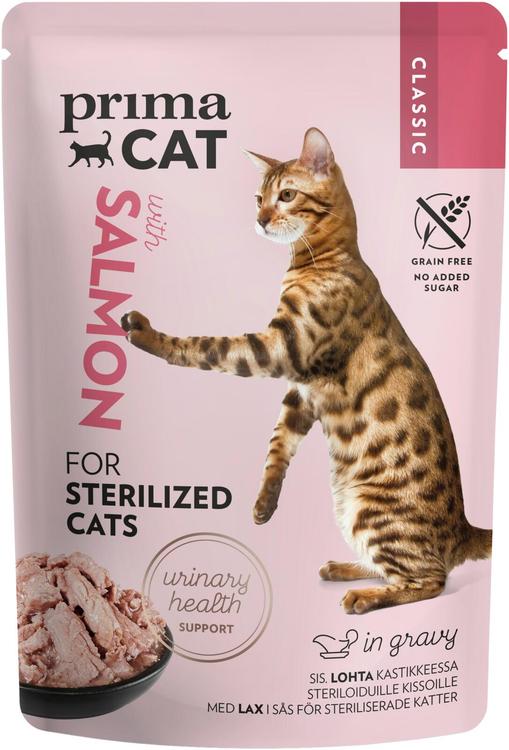 PrimaCat Classic Lohta kastikkeessa steriloiduille kissoille 85 g