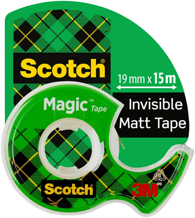 Scotch® Magic™ Invisible -teippi, 19 mm x 15 m + käteen sopiva katkaisulaite