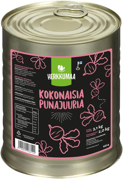 Herkkumaa Kokonaisia punajuuria mausteliemessä 3,1/2,0kg