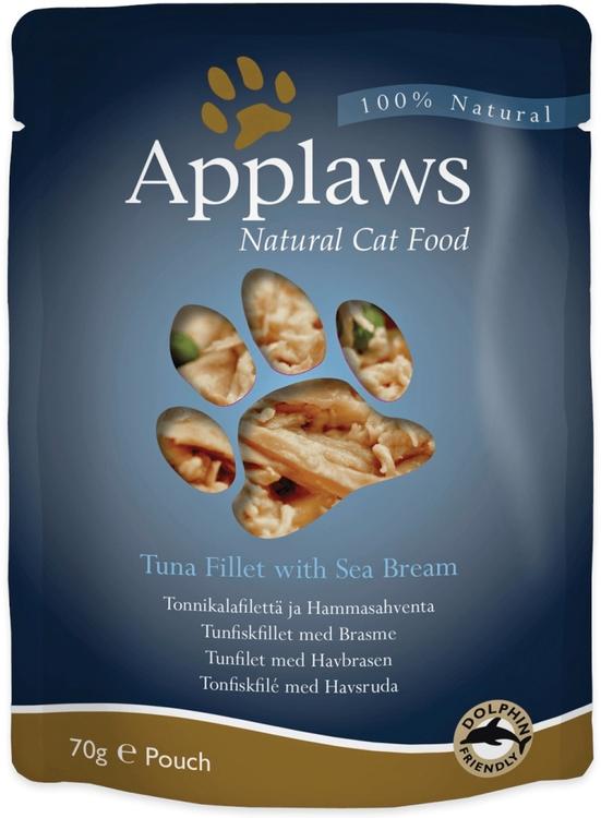 Applaws kissa tonnikala & ahven 70g annospussi
