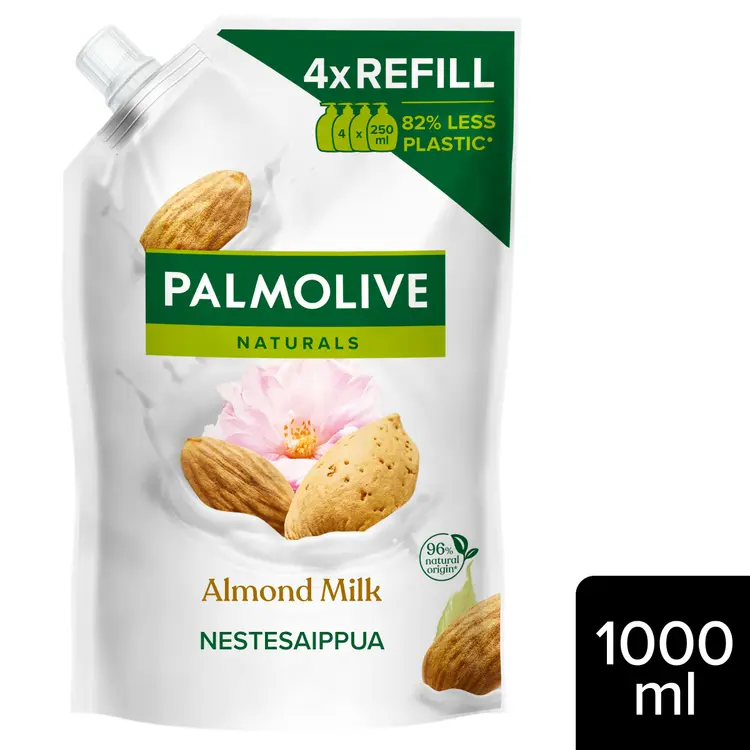 Palmolive Naturals Almond Milk nestesaippua täyttöpussi 1000ml