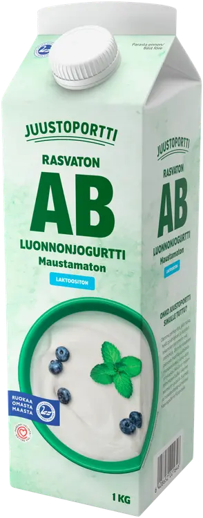 Juustoportti AB-luonnonjogurtti 1 kg rasvaton maustamaton laktoositon