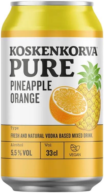Koskenkorva PURE Pineapple-Orange 5,5% 33cl CAN