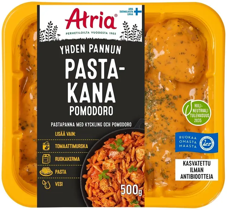 Atria Yhden Pannun Pastakana Pomodoro 500g
