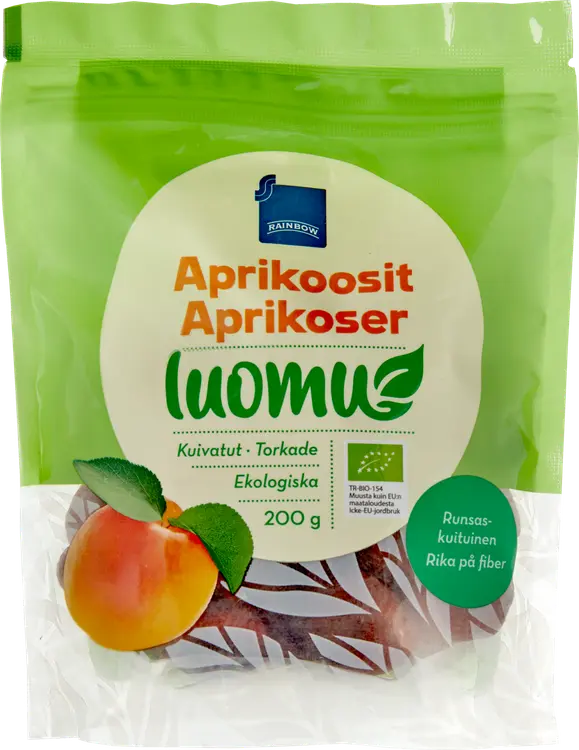 Rainbow 200g kuivatut aprikoosit, luomu
