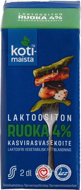 Kotimaista Laktoositon ruoka 4% kasvirasvasekoite