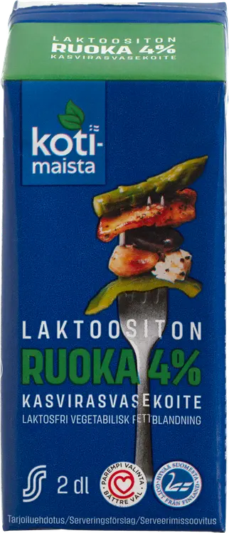 Kotimaista Laktoositon ruoka 4% kasvirasvasekoite