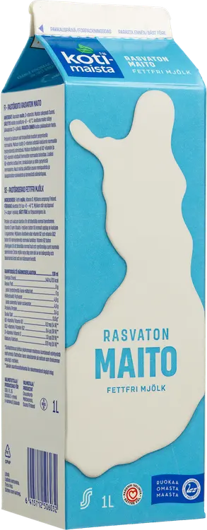 Kotimaista rasvaton maito 1L