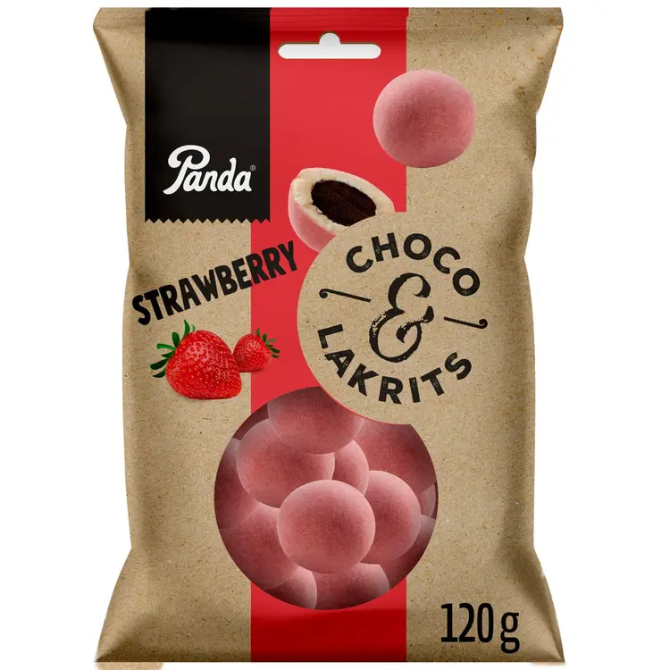 Panda Choco Lakrits mansikka suklaa lakritsi 120g