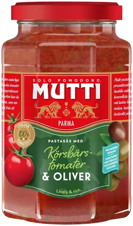 Mutti pastakastike kirsikkatomaateilla ja oliiveilla 400g