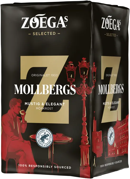 Zoégas 450g Mollbergs tummapaahtoinen suodatinkahvi