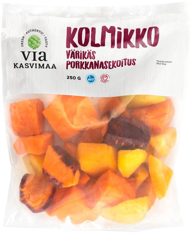 Via Kasvimaa Kolmikko värikäs porkkanasekoitus 250 g