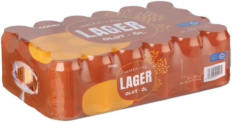 24-pack Coop Lager olut 4,2 % tölkki 0,33 L