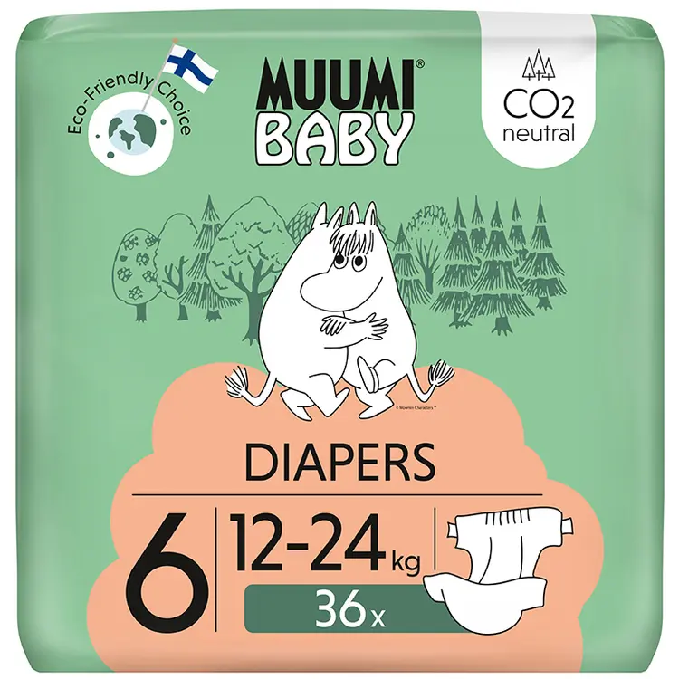 Muumi Baby Diapers teippivaippa 6 - 36 kpl 12-24 kg