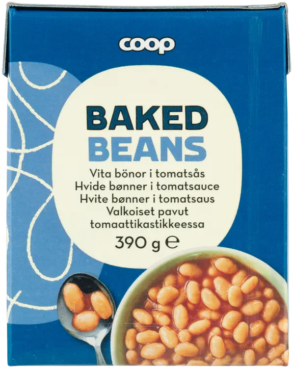Coop valkoiset pavut tomaattikastikkeessa 390 g