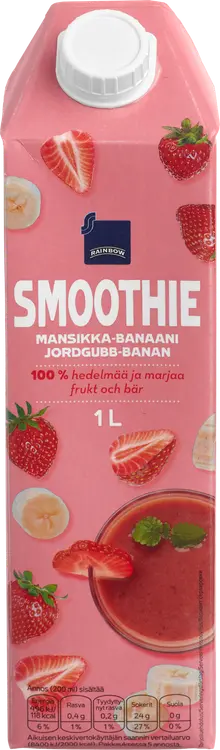 Rainbow 1l mansikka-banaani smoothie