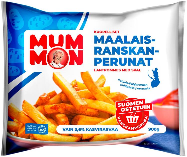 Mummon 900 g kuorelliset Maalaisranskanperunat, pakaste