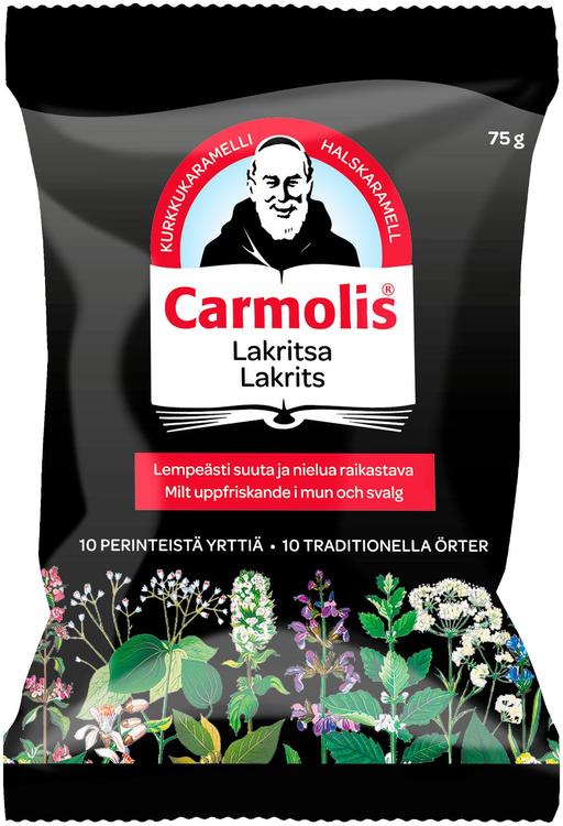 Carmolis Lakritsi yrttikaramelli 72 g
