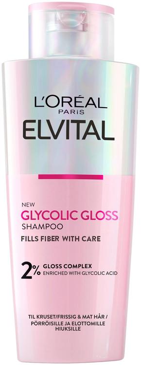L'Oréal Paris Elvital Glycolic Gloss shampoo kiillottomille hiuksille 200ml
