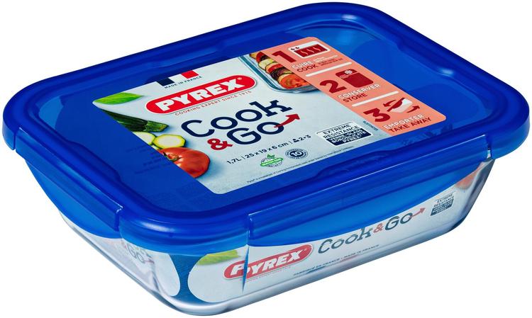 Pyrex Cook & Go lasivuoka ja kansi 1,9 l 25 x 19 cm