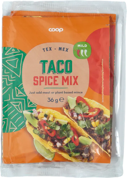 Coop tacomausteseos mild 3-pack 108 g