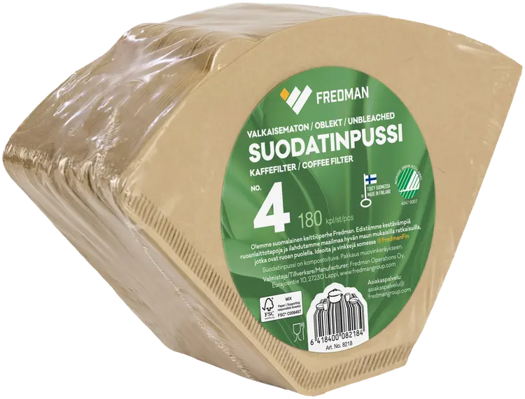 Fredman suodatinpussi No 4 valkaisematon 180kpl