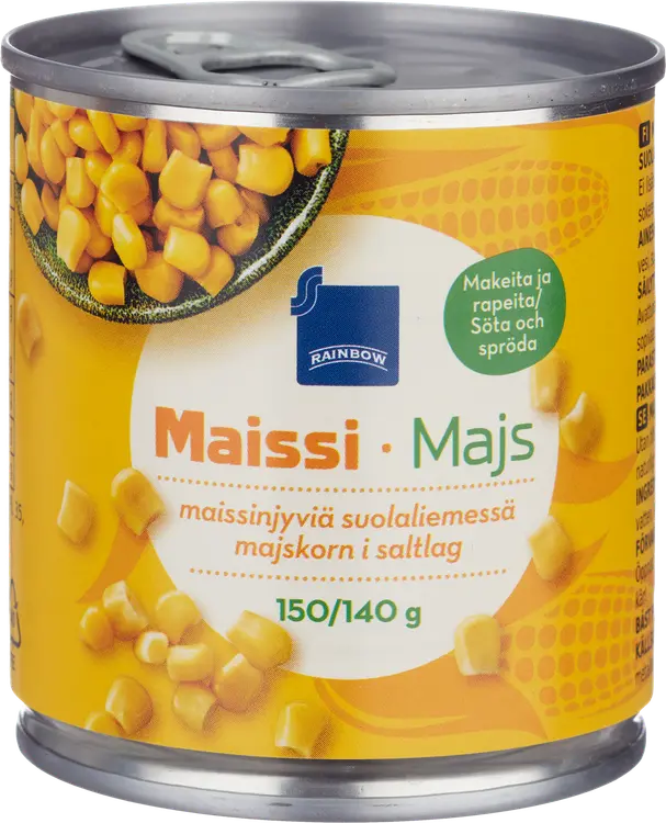 Rainbow maissinjyvät suolaliemessä 150g/140g