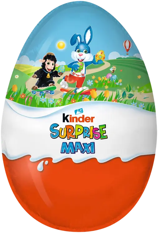Kinder Maxi Surprise maitosuklaahahmo maitoisalla sisäpinnalla. sisältää lelun 220g pääsiäinen