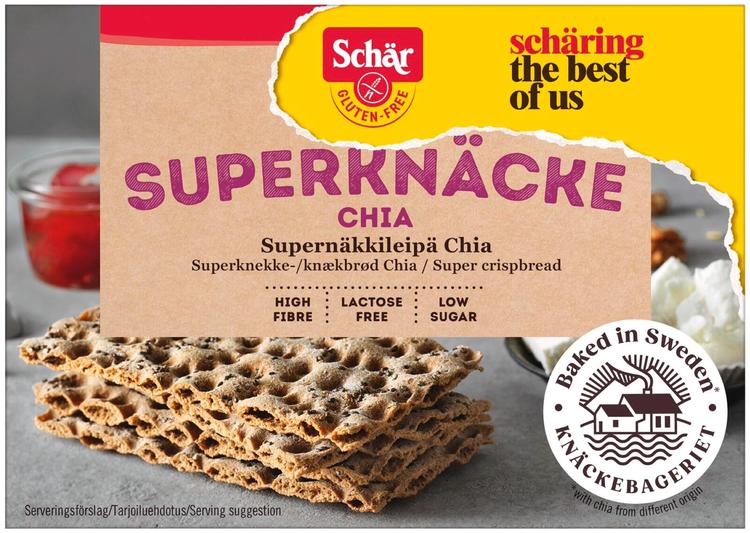 Schär Supernäkkileipä chia gluteeniton 140g
