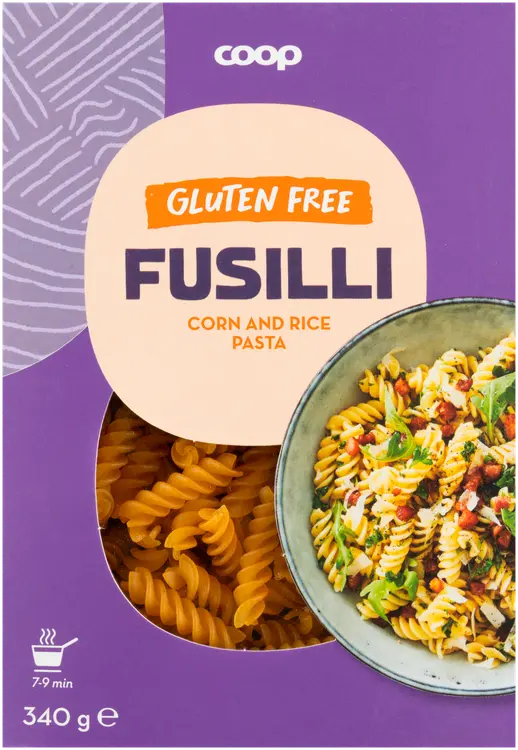 Coop Fusilli pasta maissista ja riisistä gluteeniton 340 g