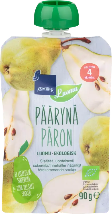 Rainbow päärynäsose luomu 90 g 4 kk